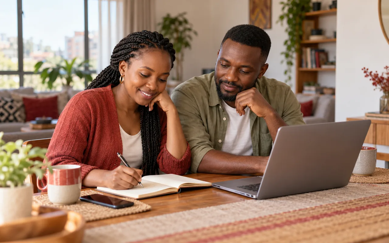 A couple planning their financial goals together